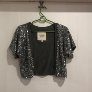 Abercrombie & Fitch Sequin Short Sleeve Cardigan